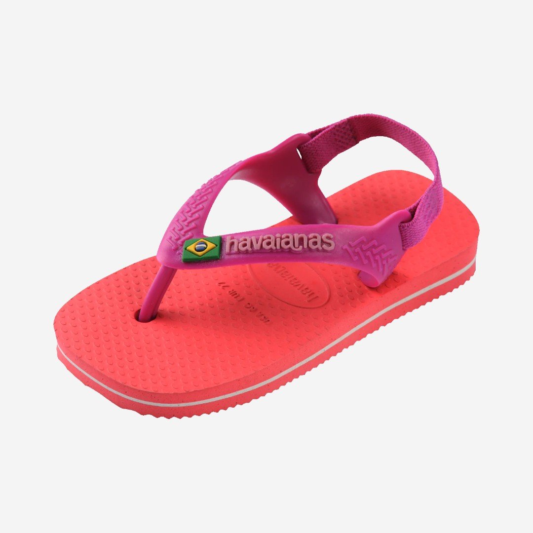 Chinelo Havaianas Baby Brasil Logo Coral Rosa 6
