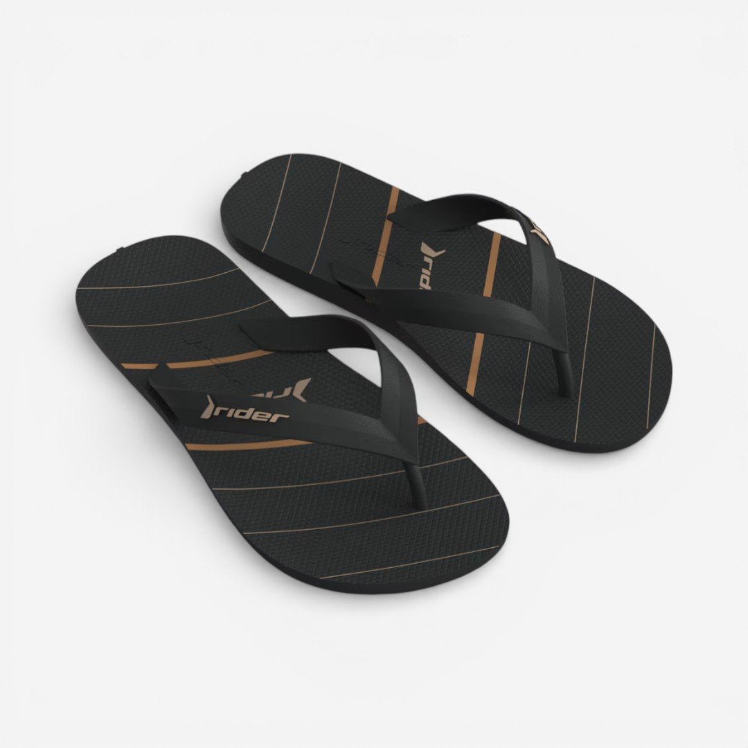 Chinelo Rider Feel Masculino Preto Preto 2