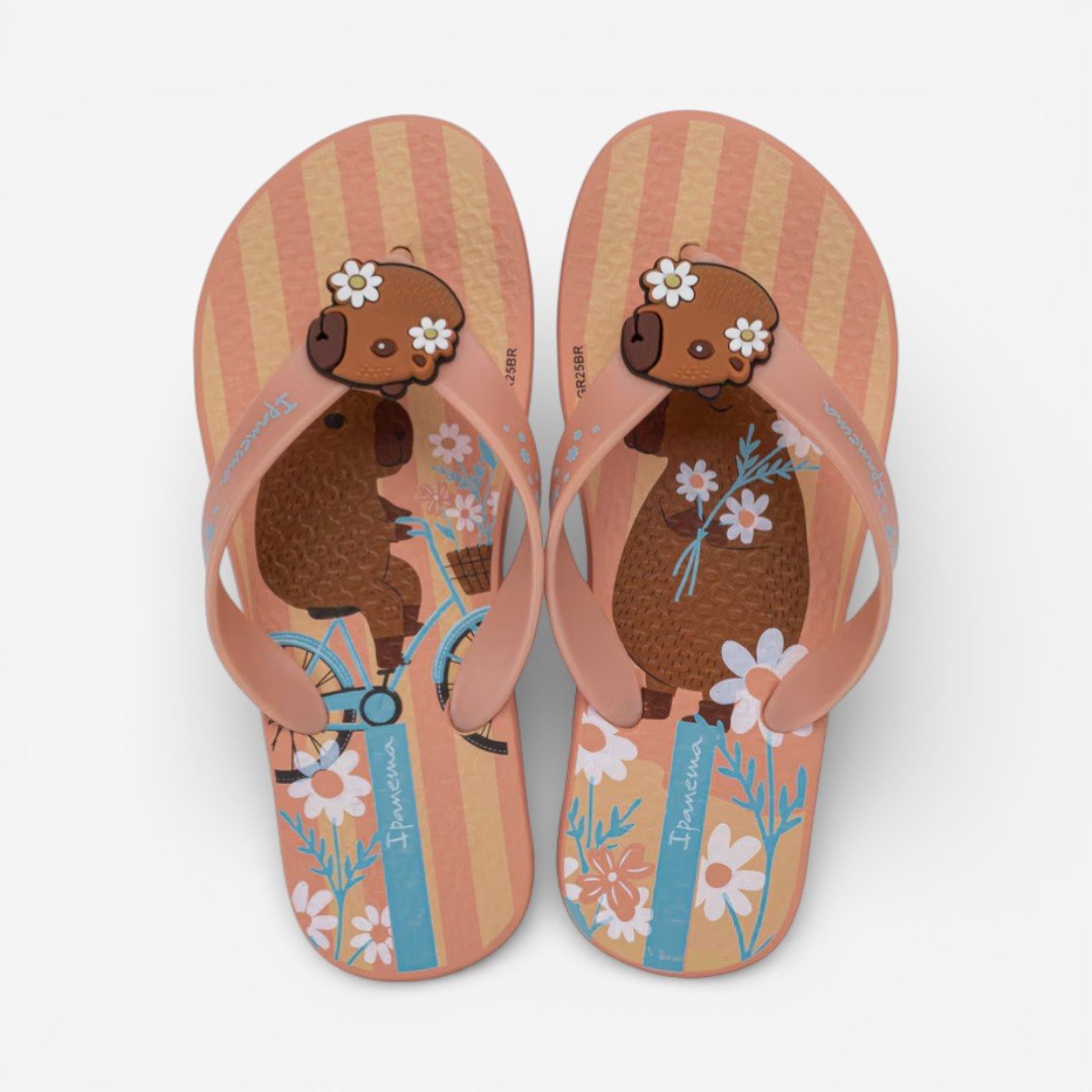 Chinelo Ipanema Capivara Infantil Bege