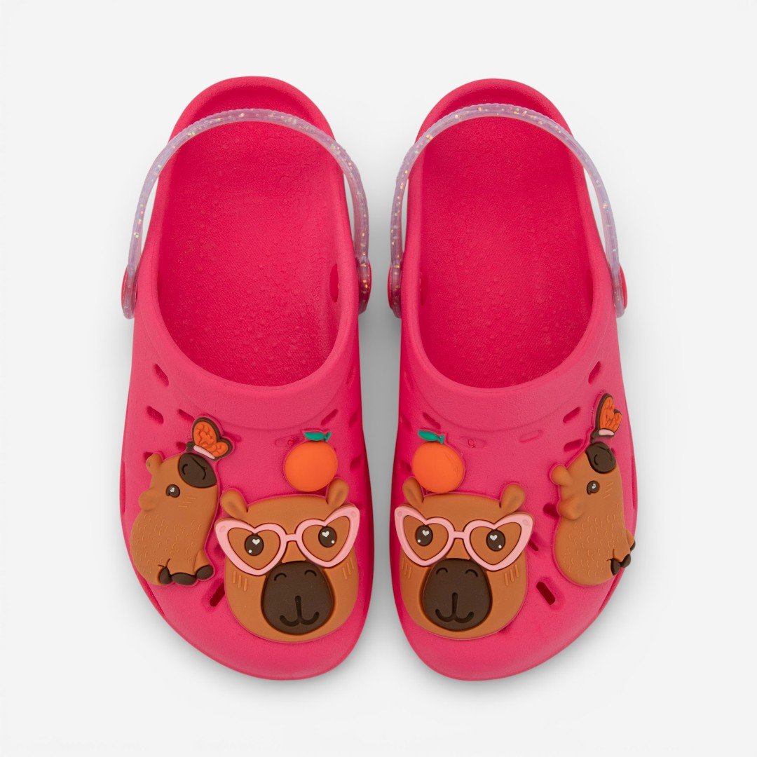 Babuche Infantil Capivara Hype Grendene Kids Rosa Rosa 2