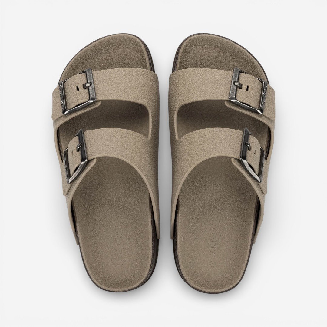 Chinelo Slide Marrom Milão Plus Cartago Bege 2