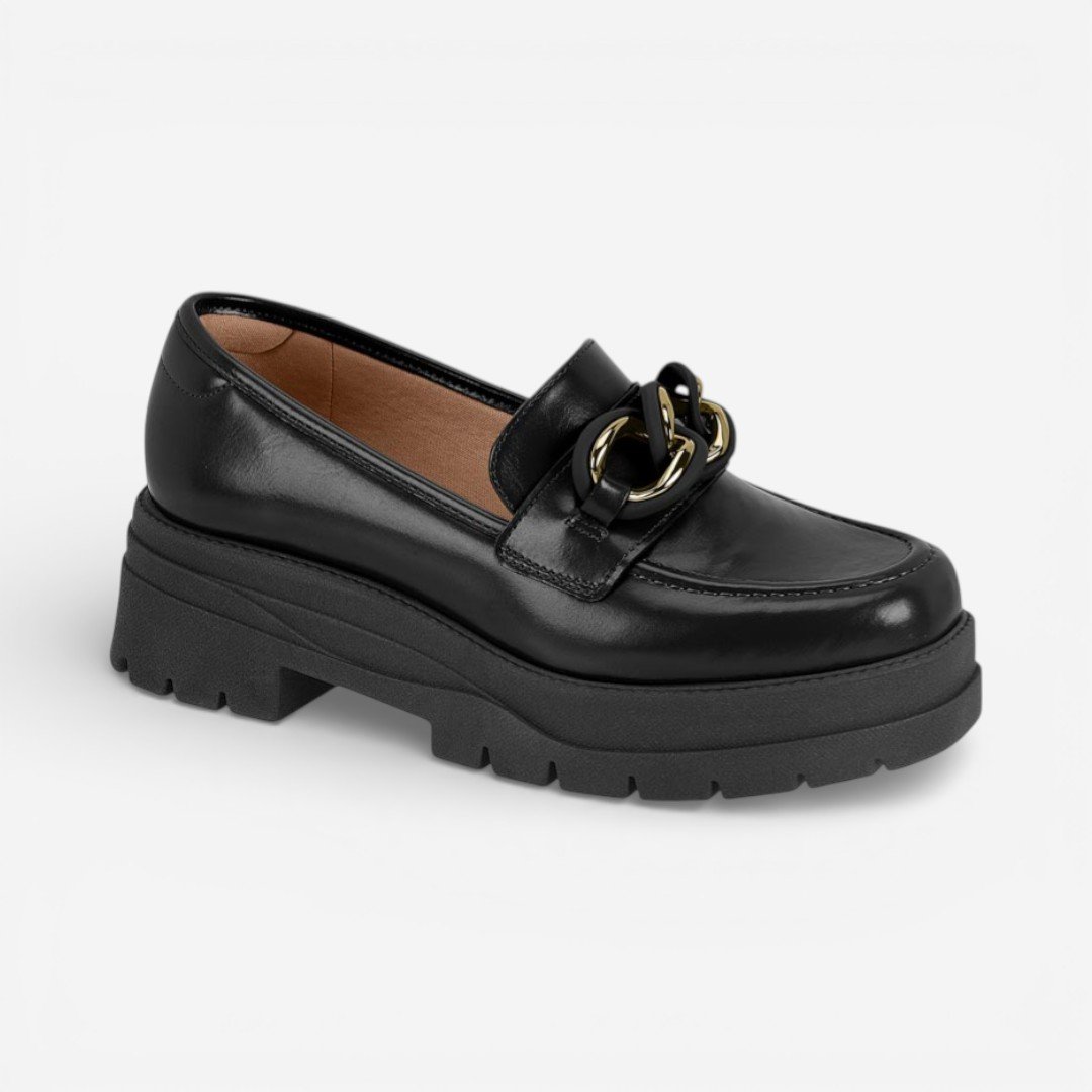 Sapato Loafer Plataforma Vizzano Preto