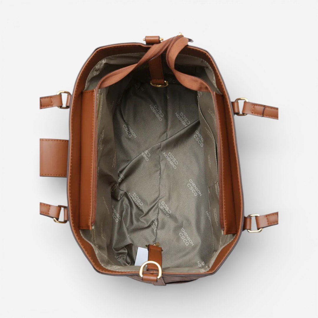 Bolsa Feminina Chenson Mão Texturizado Café Marrom 3