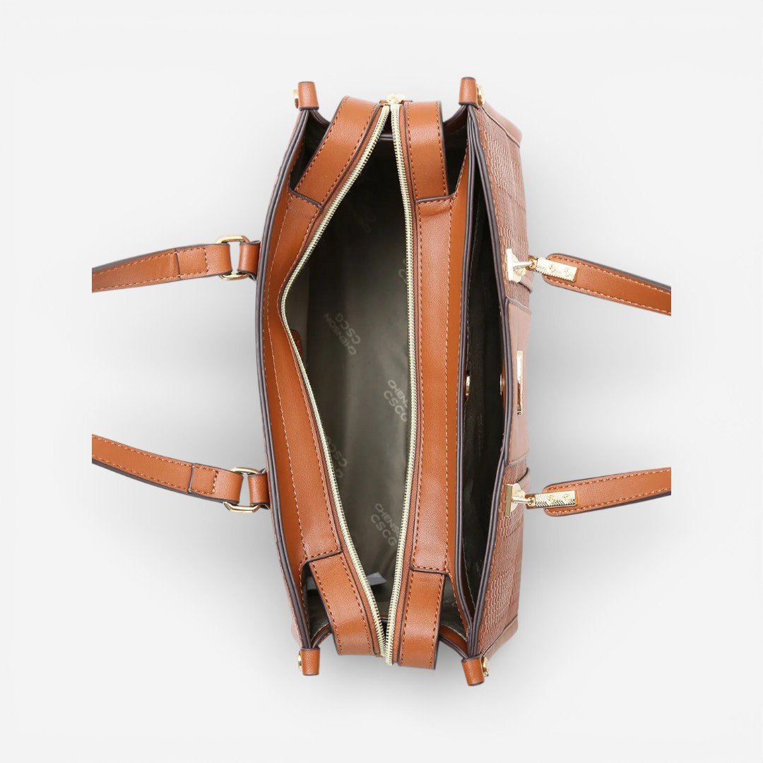 Bolsa Feminina Chenson Mão Mini Tressê Café Marrom 4