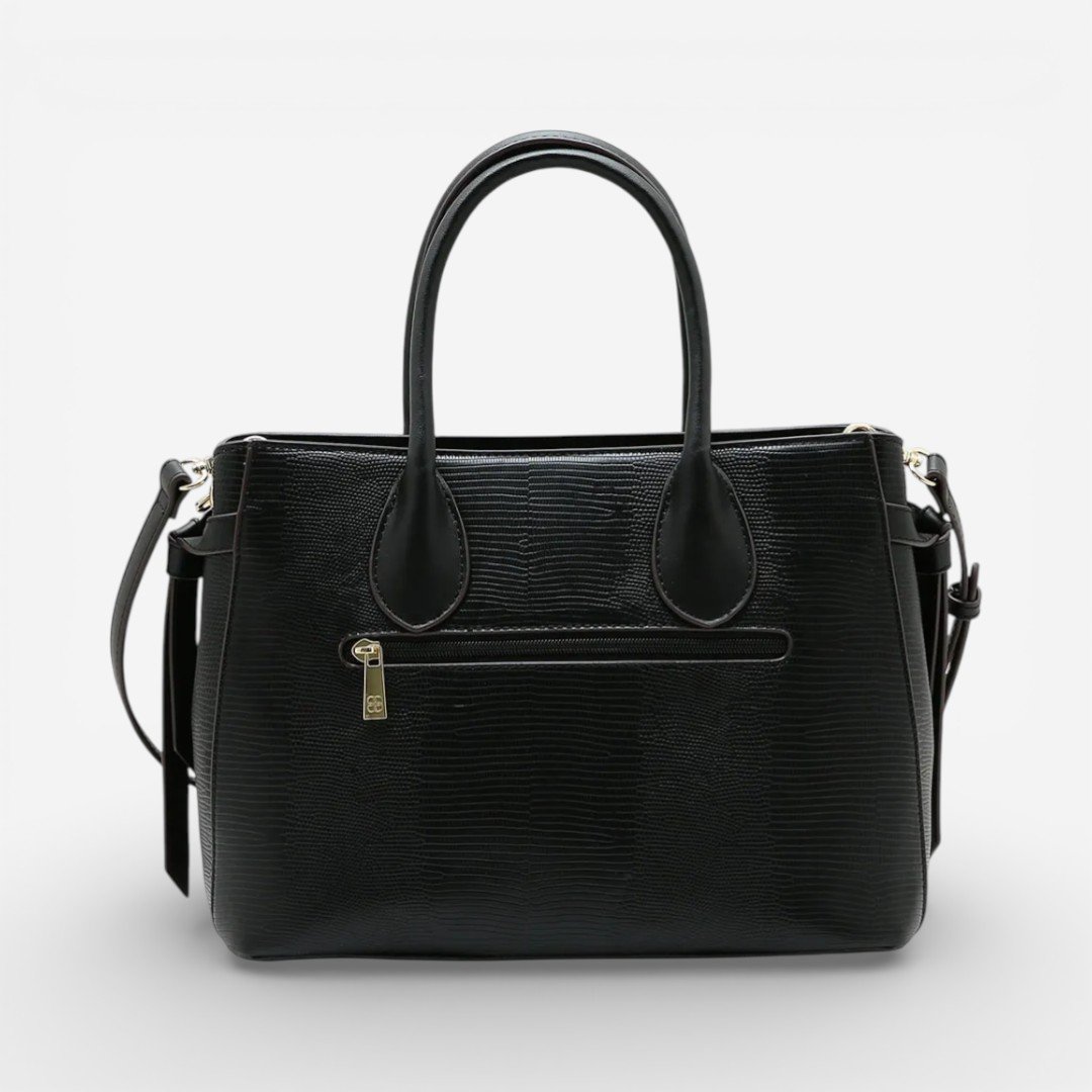 Bolsa Feminina Chenson Mão Lagarto Delicado Preta Preto 2