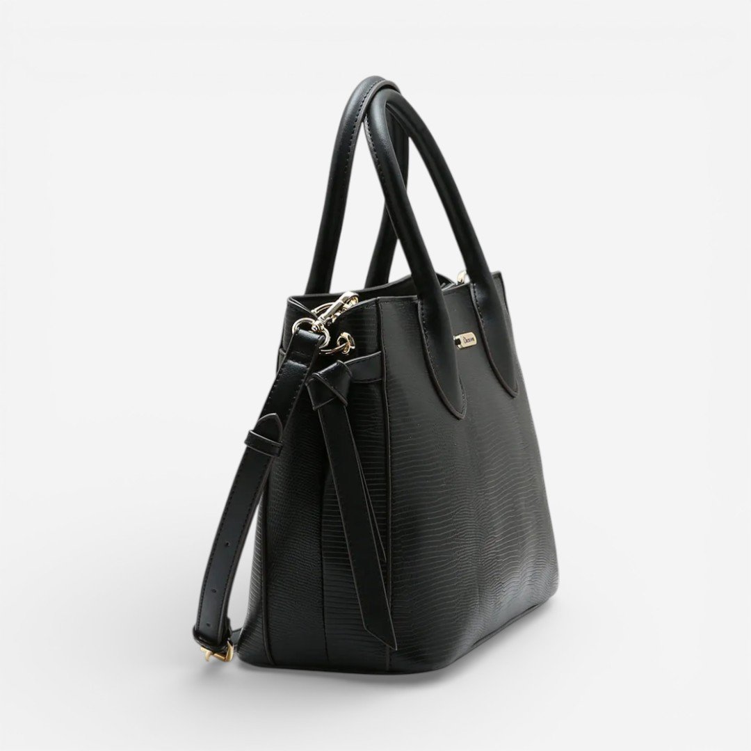 Bolsa Feminina Chenson Mão Lagarto Delicado Preta Preto 3