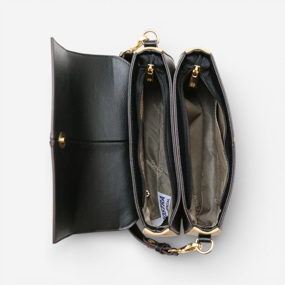 Bolsa Feminina Chenson Mão Patchwork Clássico Preta Preto 4