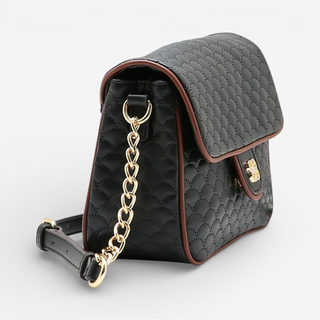 Bolsa Feminina Chenson Transversal Matelassê Cute Preto Preto 3
