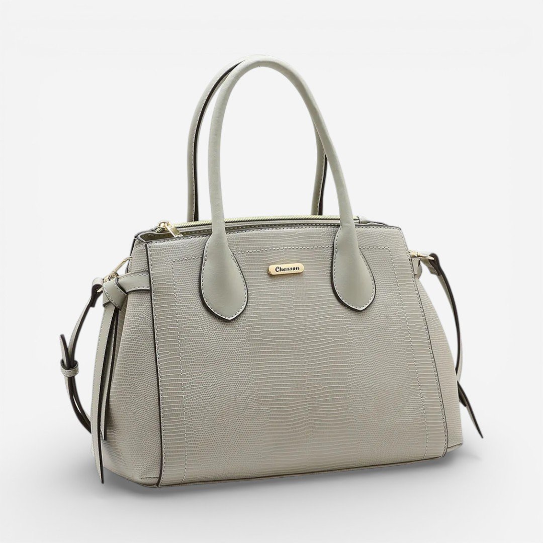 Bolsa Feminina Chenson Mão Lagarto Delicado Cinza