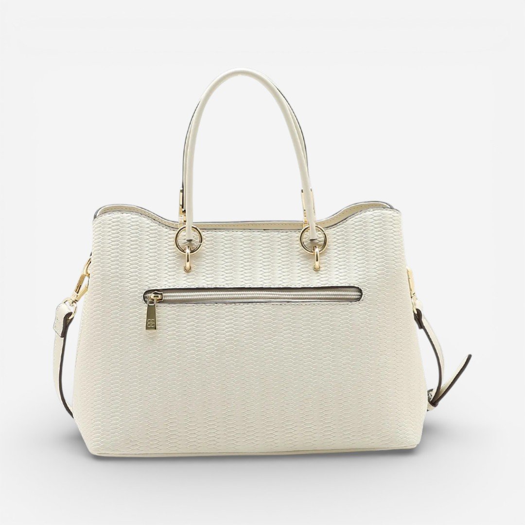 Bolsa Feminina Chenson Mão Ferragem Delicada Bege Off White 2