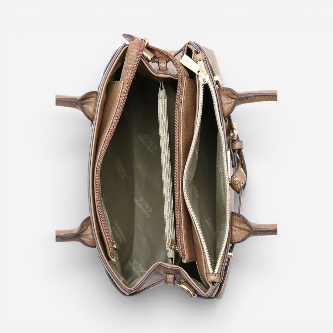 Bolsa Feminina Chenson Mão Detalhe Rebites Natural Bege 3