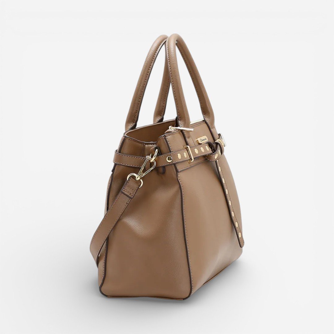 Bolsa Feminina Chenson Mão Detalhe Rebites Natural Bege 4