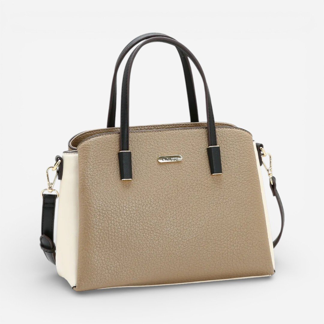 Bolsa Feminina Chenson Mão Contrastes Natural