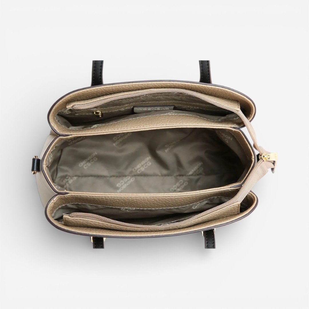 Bolsa Feminina Chenson Mão Contrastes Natural Bege 4