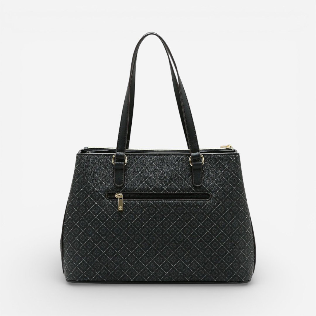 Bolsa Feminina Chenson Ombro Elemento Gráfico Preta Preto 2