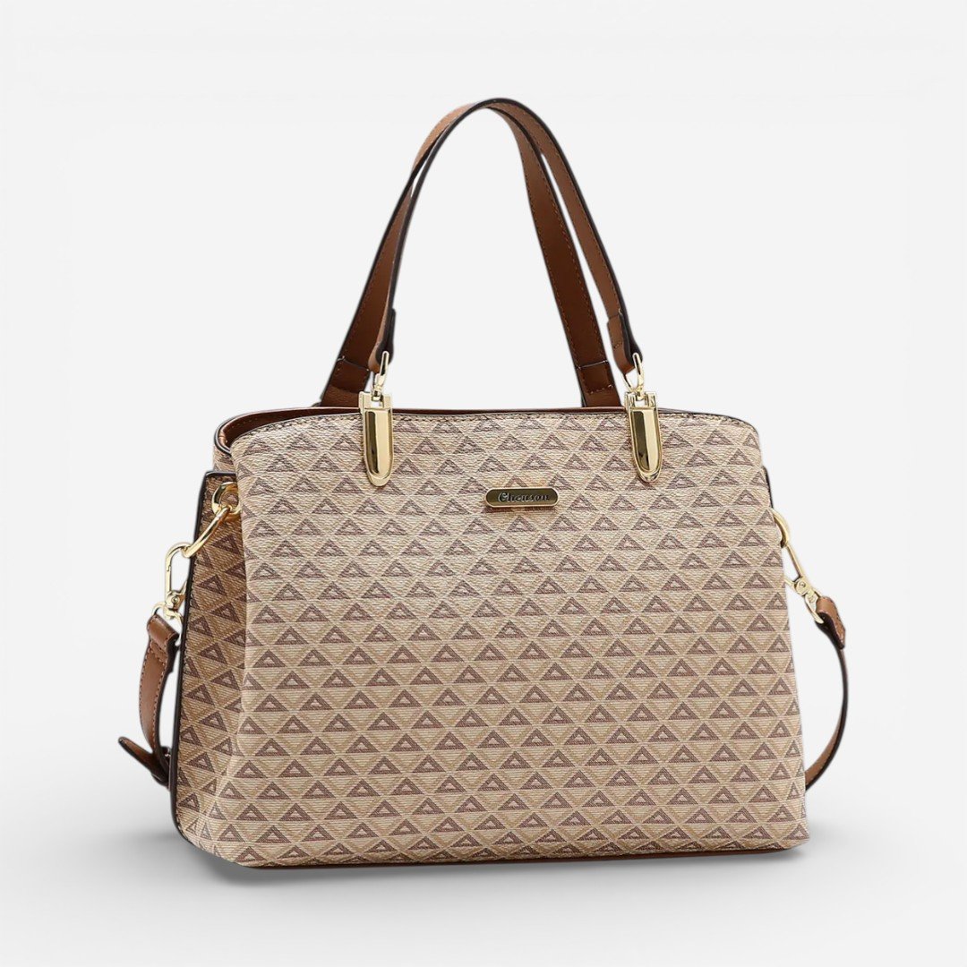 Bolsa Feminina Chenson Mão New Elemento Gráfico Bege