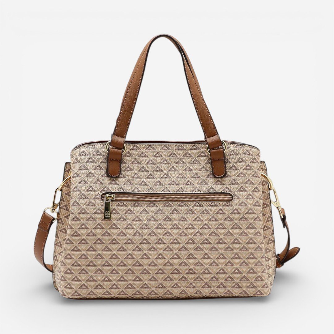 Bolsa Feminina Chenson Mão New Elemento Gráfico Bege Bege 2