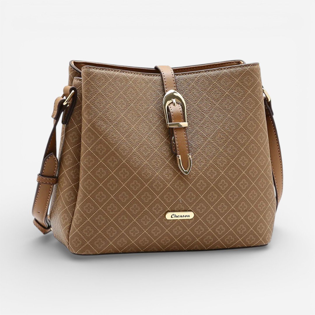 Bolsa Feminina Chenson Transversal Elemento Gráfico Natural