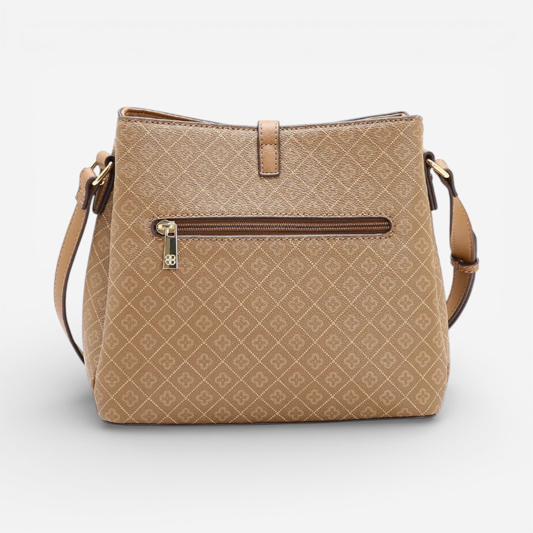 Bolsa Feminina Chenson Transversal Elemento Gráfico Natural Bege 2