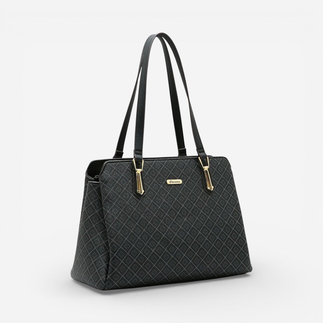Bolsa Feminina Chenson Ombro Elemento Gráfico Preta