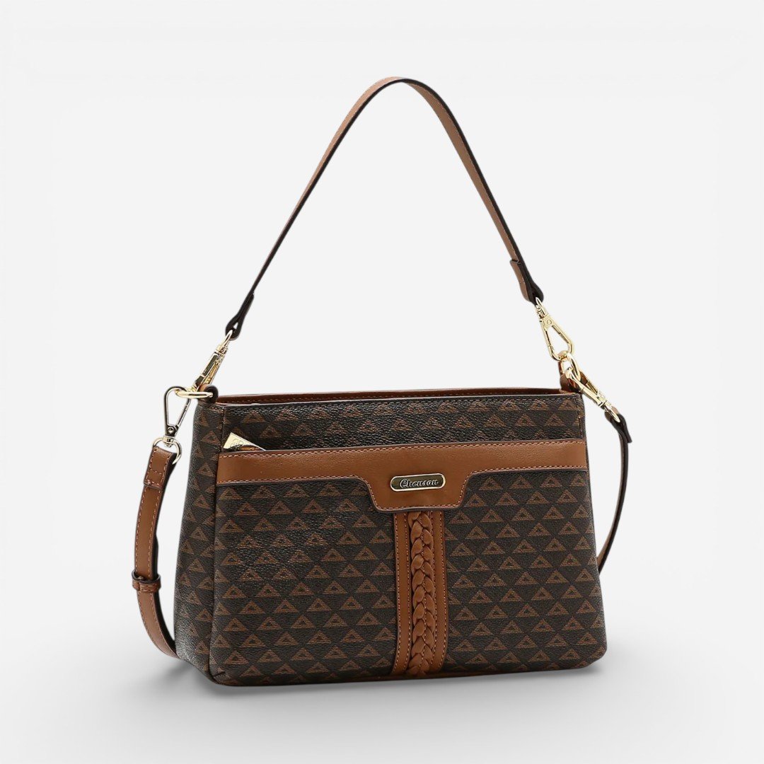 Bolsa Feminina Chenson Versátil New Elemento Gráfico Café