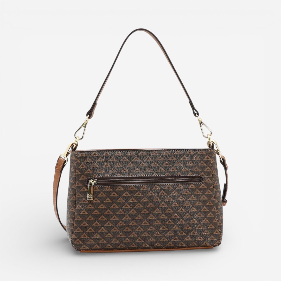 Bolsa Feminina Chenson Versátil New Elemento Gráfico Café Marrom 2