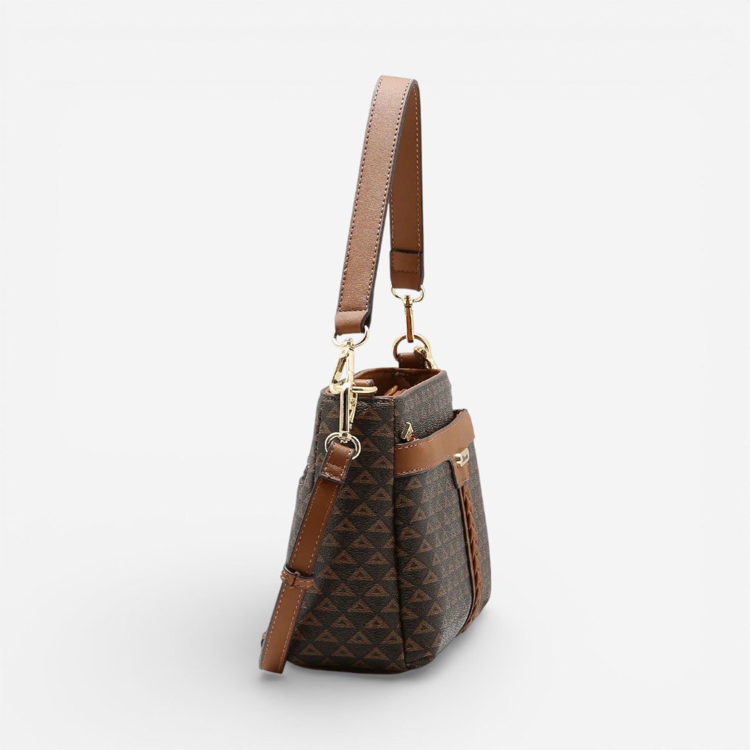 Bolsa Feminina Chenson Versátil New Elemento Gráfico Café Marrom 3