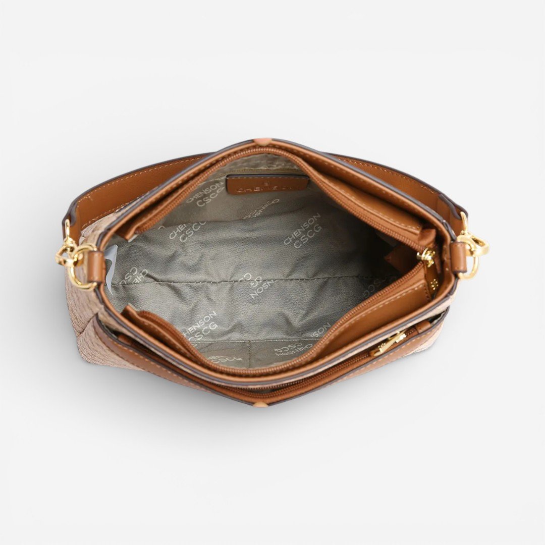 Bolsa Feminina Chenson Versátil New Elemento Gráfico Café Marrom 4