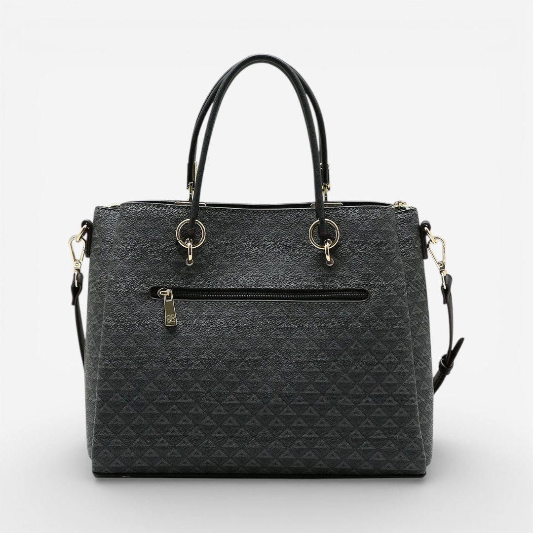 Bolsa Feminina Chenson Mão New Elemento Gráfico Preta Preto 2