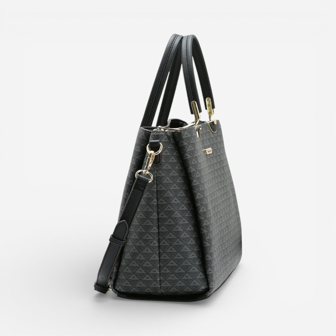 Bolsa Feminina Chenson Mão New Elemento Gráfico Preta Preto 3