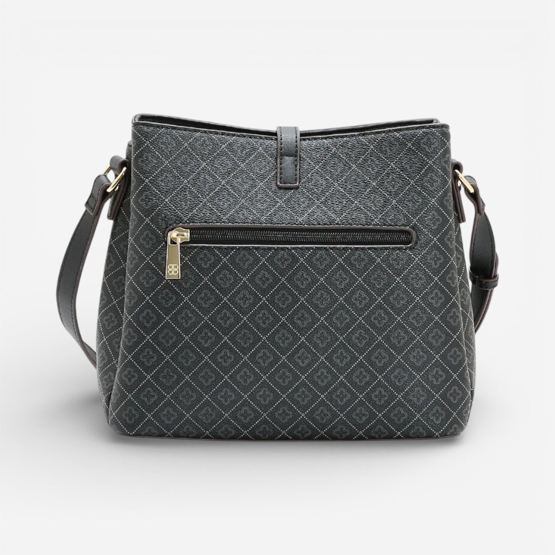 Bolsa Feminina Chenson Transversal Elemento Gráfico Preta Preto 2