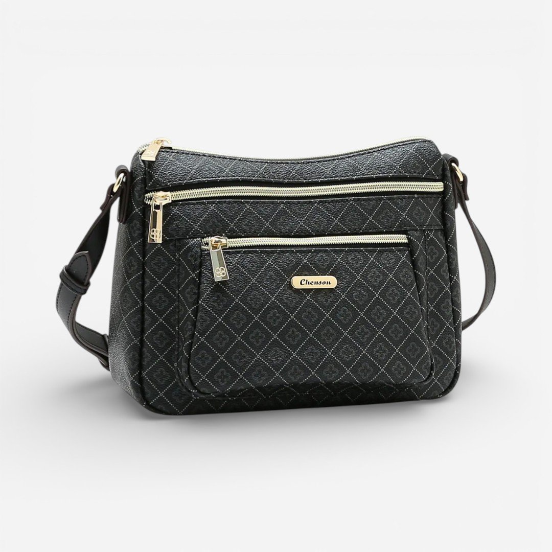 Bolsa Feminina Chenson Transversal Elemento Gráfico Preta