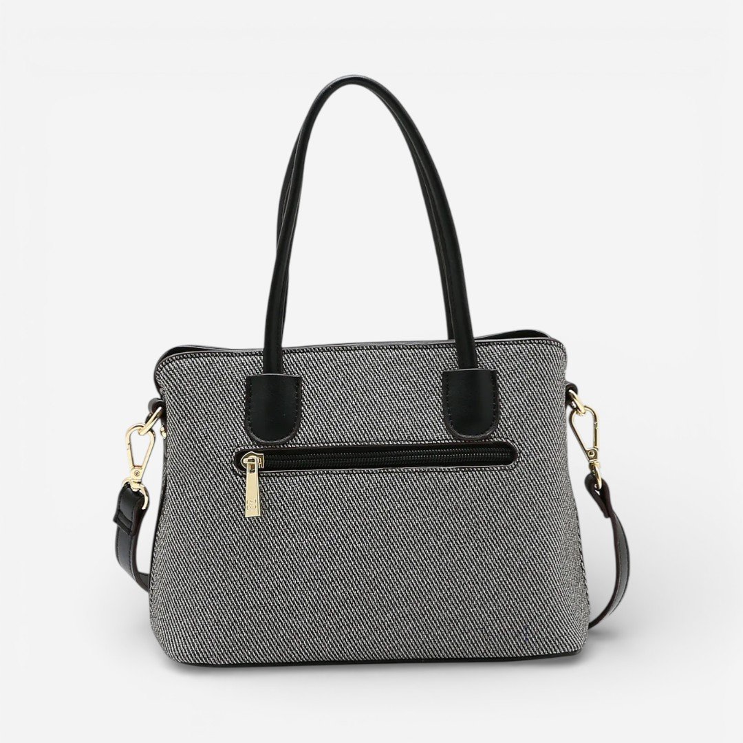 Bolsa Feminina Chenson Mão Clássico Chic Preta Cinza 2