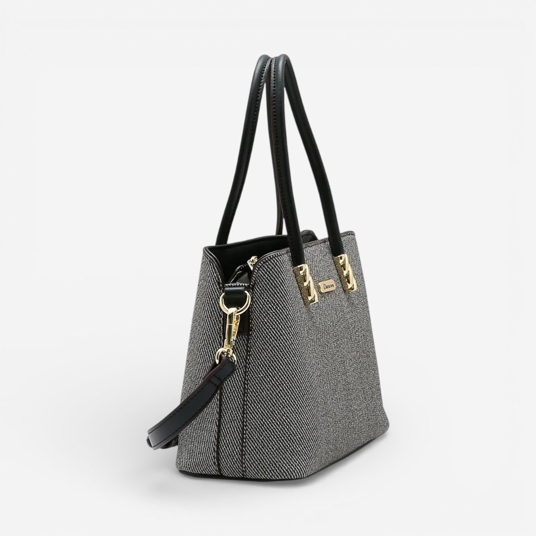 Bolsa Feminina Chenson Mão Clássico Chic Preta Cinza 4