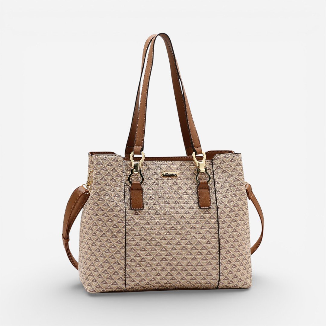 Bolsa Feminina Chenson Ombro New Elemento Gráfico Bege