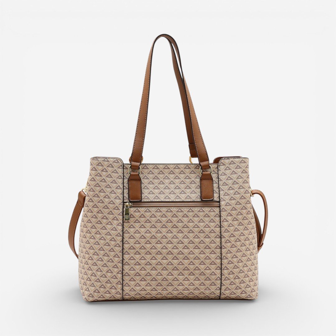 Bolsa Feminina Chenson Ombro New Elemento Gráfico Bege Bege 2