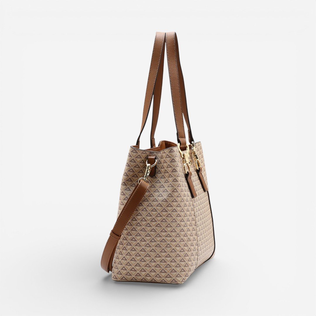 Bolsa Feminina Chenson Ombro New Elemento Gráfico Bege Bege 3