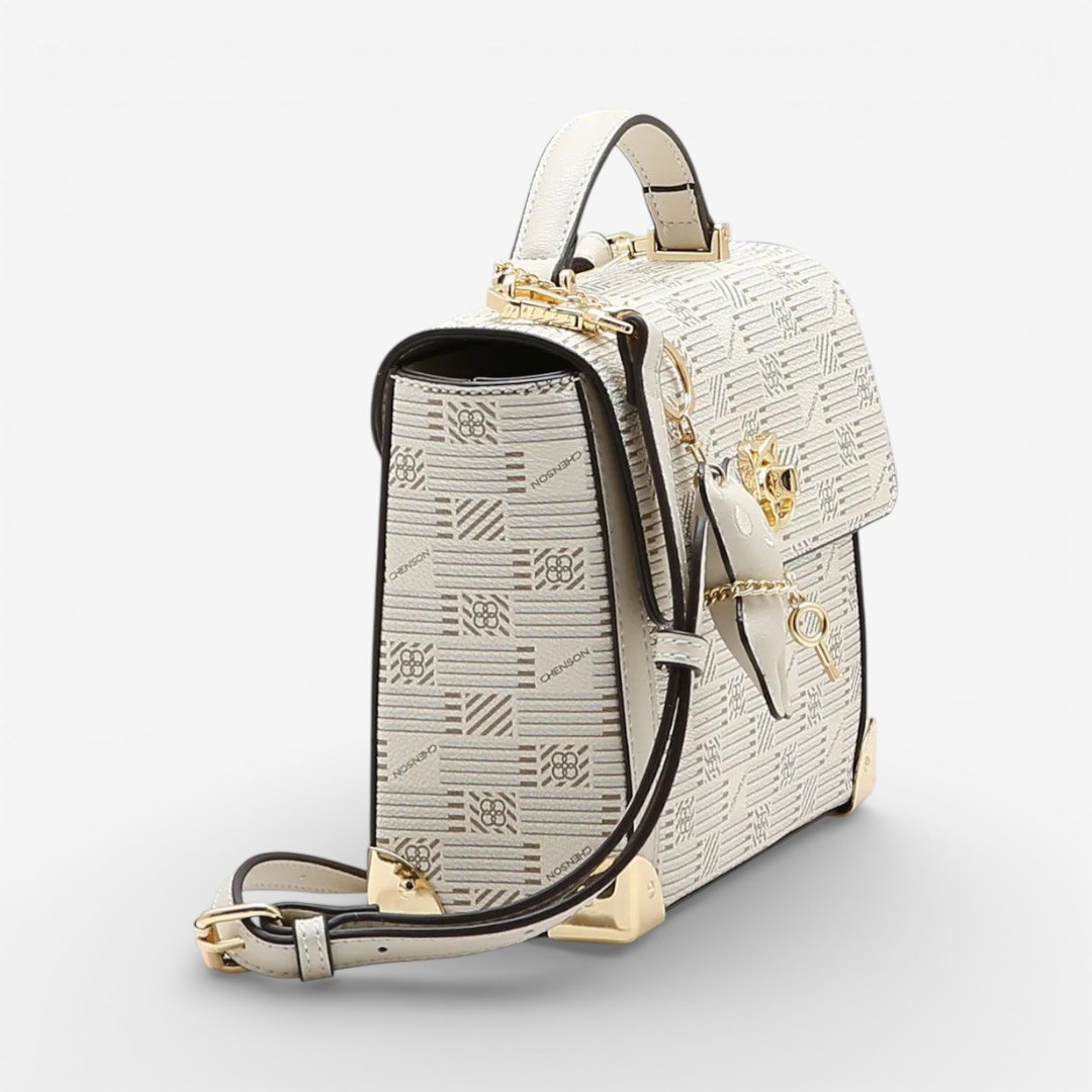 Bolsa Feminina Chenson Mão Art Monograma Bege