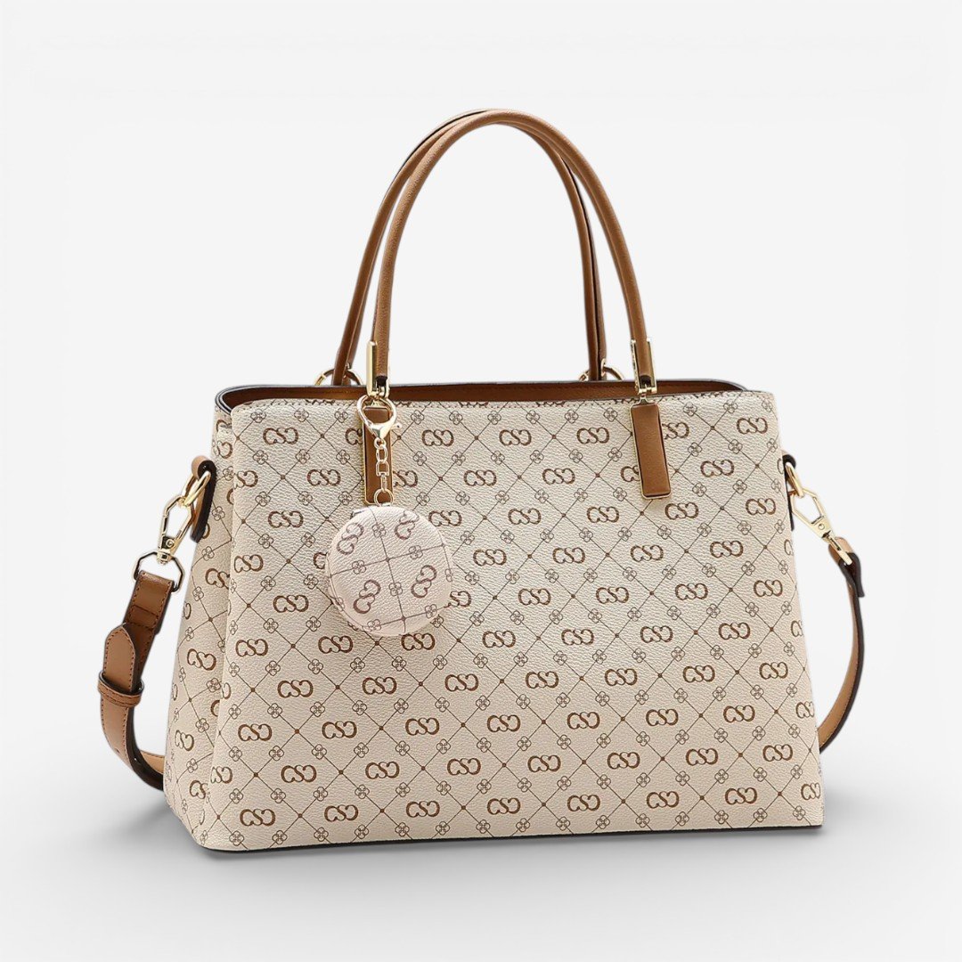 Bolsa Feminina Chenson Mão Monograma Elegance Bege