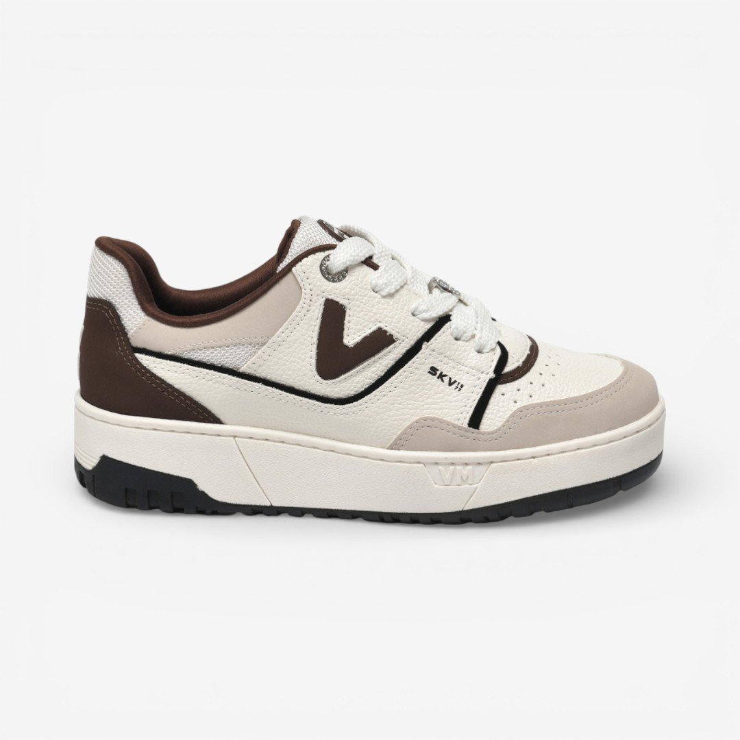 Tênis Via Marte Casual Branco e Marrom