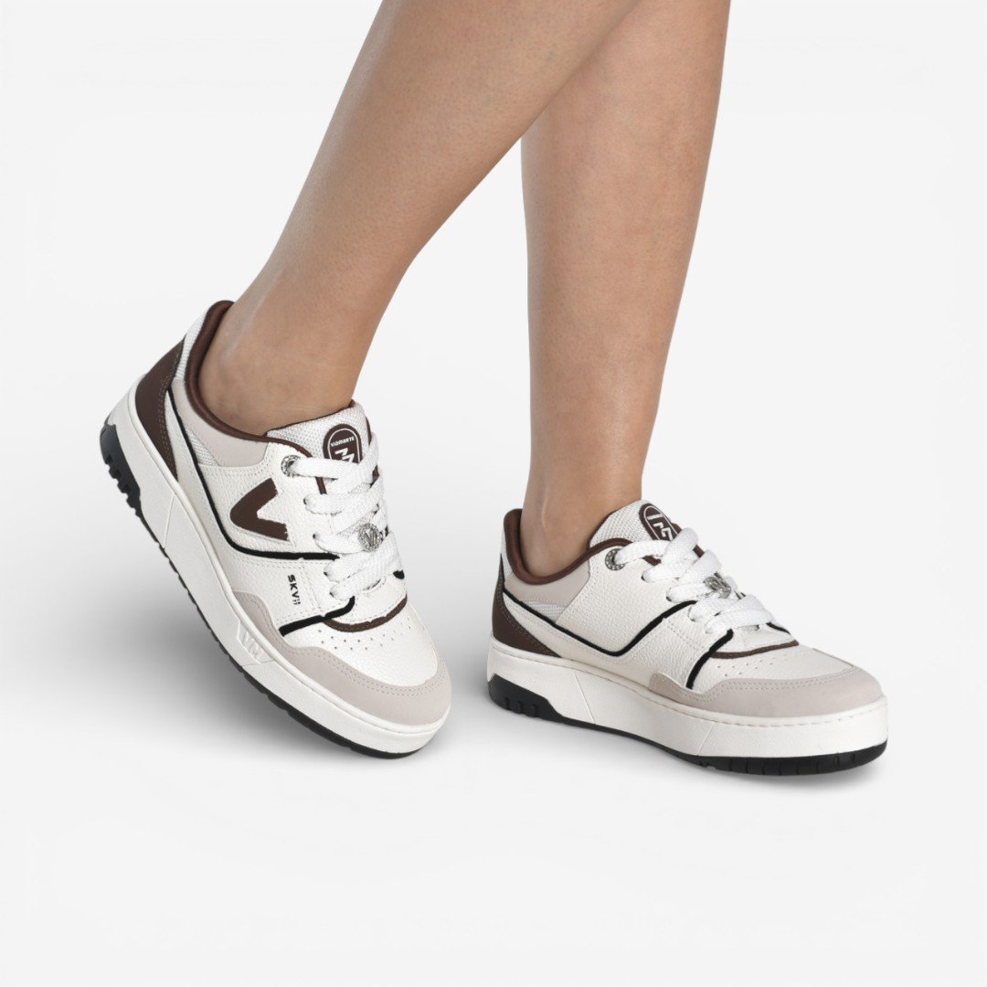 Tênis Via Marte Casual Branco e Marrom Branco 2