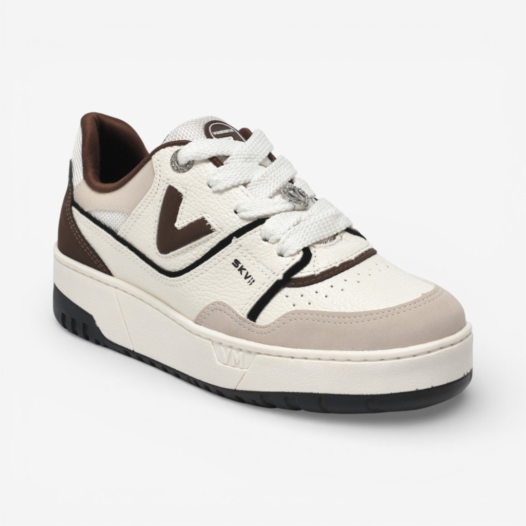 Tênis Via Marte Casual Branco e Marrom Branco 3