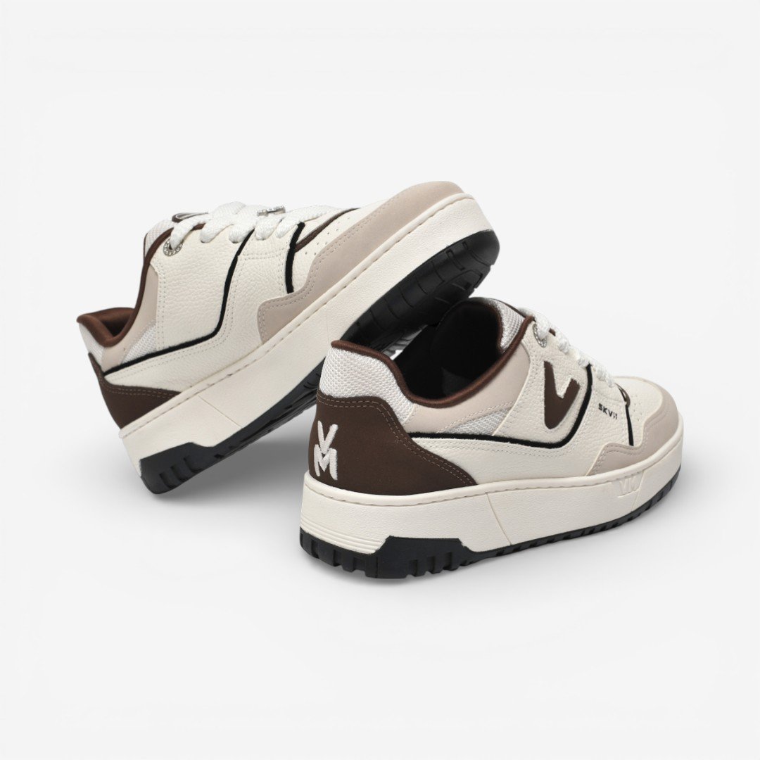 Tênis Via Marte Casual Branco e Marrom Branco 4