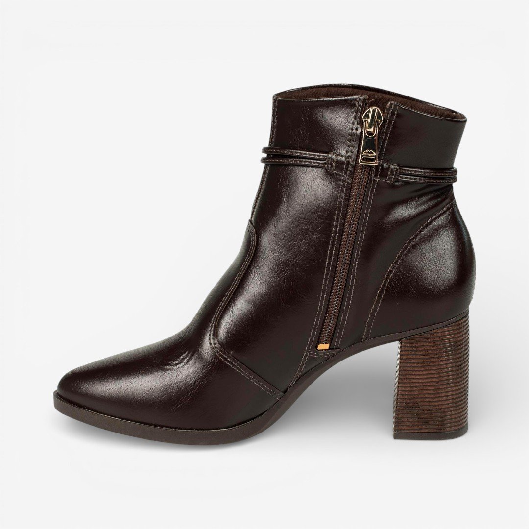 Bota Dakota Cano Curto Salto Bloco Café Café 5