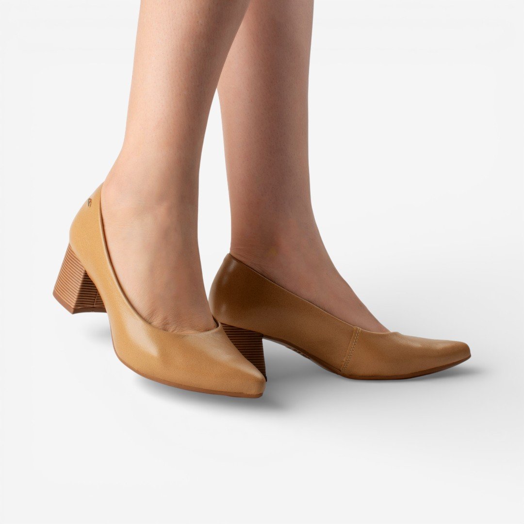 Sapato Scarpin Dakota Feminino Couro Caramelo Caramelo 2