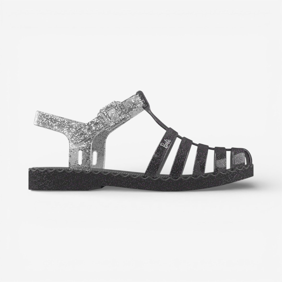 Sandália Infantil Cinza Glitter Barbie Duo Grendene Kids
