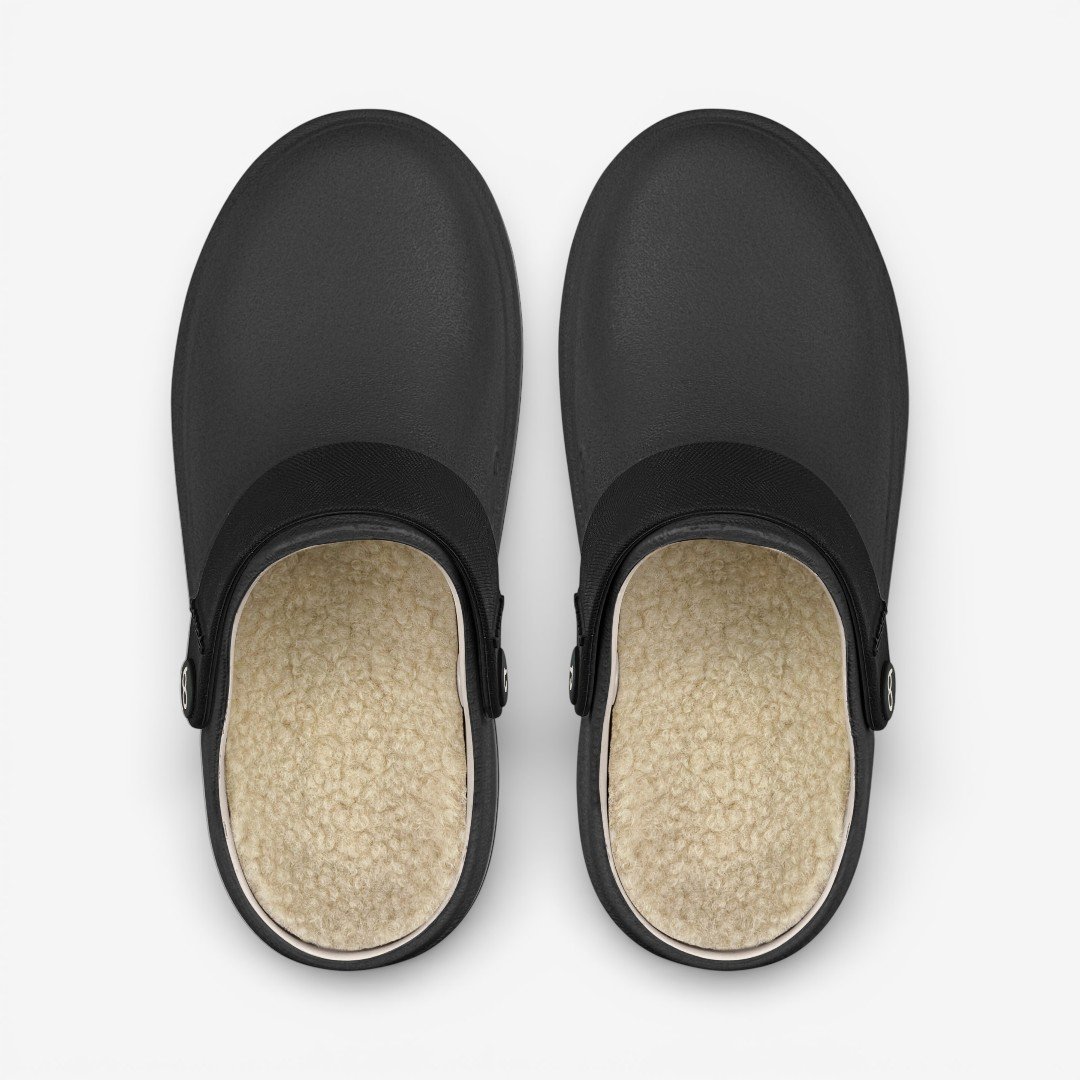 Babuche Boa Onda Cloe Feminina Com Pelo Preto Preto 2