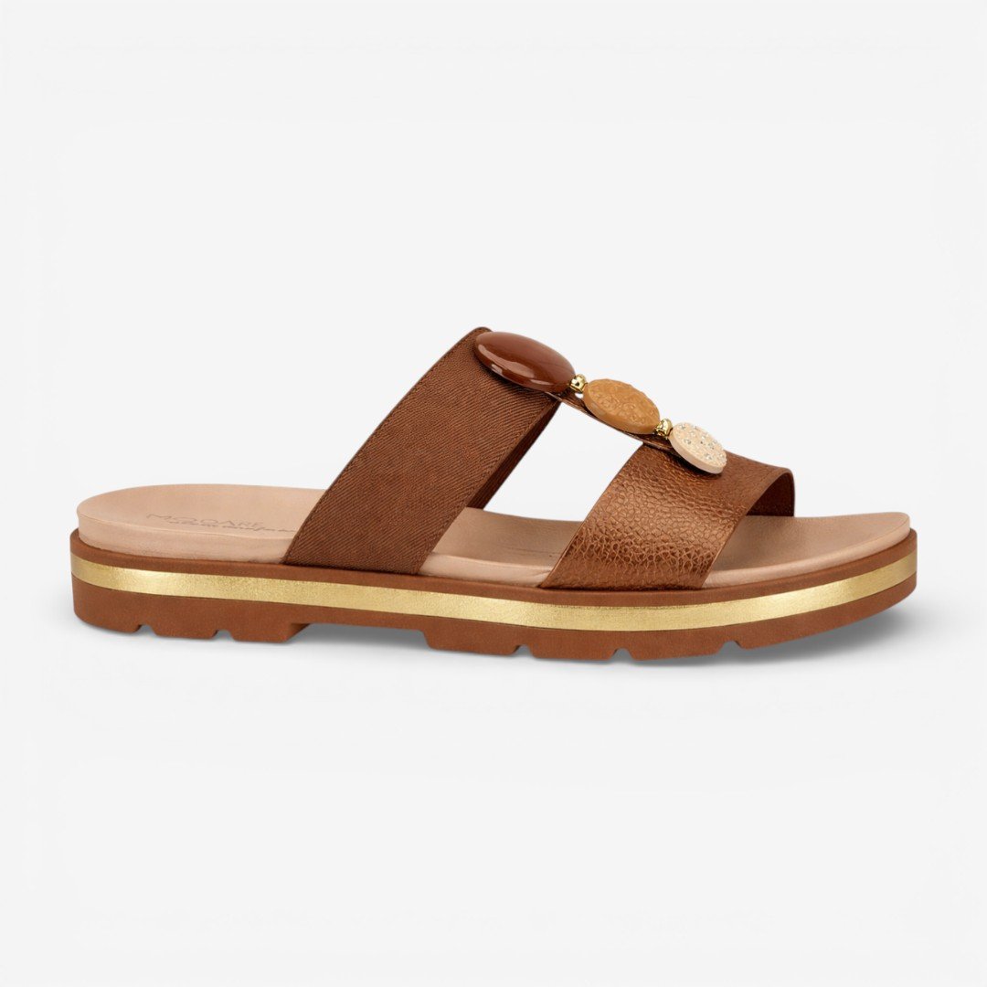 Tamanco Flat Modare Metalizado Bronze