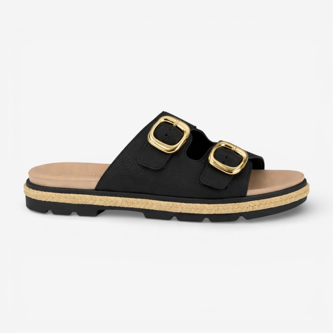 Tamanco Flat Modare Com Fivela Preto