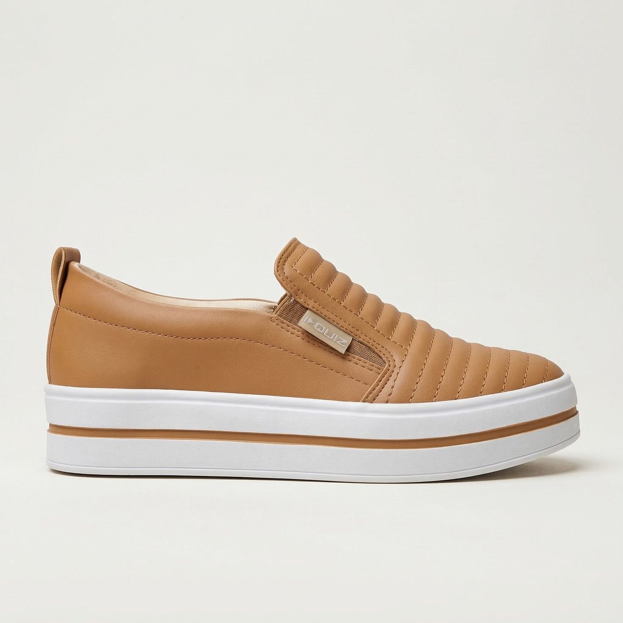 Tênis Quiz Slip On Plataforma Marrom